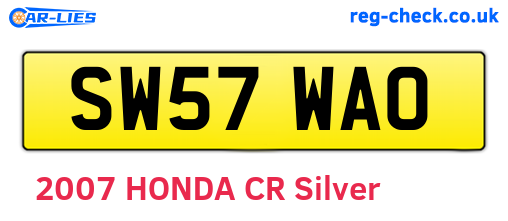 SW57WAO are the vehicle registration plates.