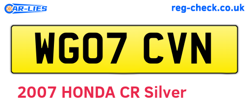 WG07CVN are the vehicle registration plates.
