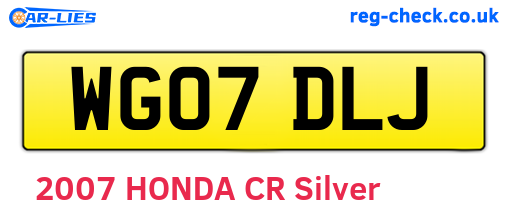 WG07DLJ are the vehicle registration plates.
