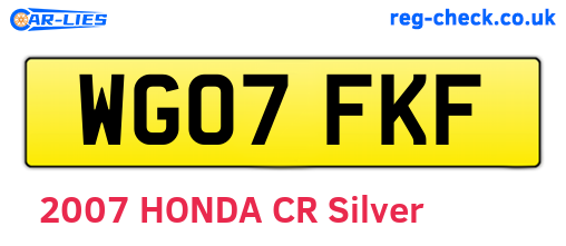 WG07FKF are the vehicle registration plates.
