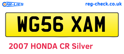 WG56XAM are the vehicle registration plates.