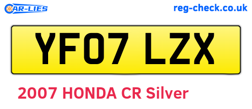 YF07LZX are the vehicle registration plates.