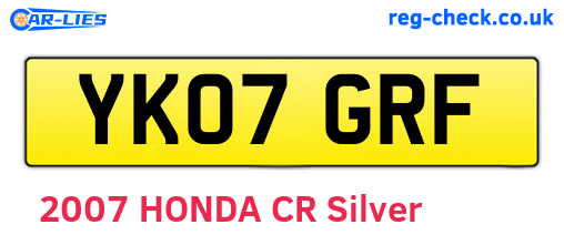 YK07GRF are the vehicle registration plates.