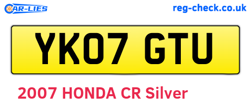 YK07GTU are the vehicle registration plates.