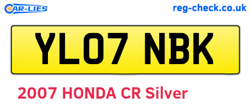 YL07NBK are the vehicle registration plates.