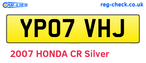 YP07VHJ are the vehicle registration plates.