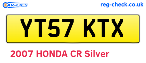 YT57KTX are the vehicle registration plates.