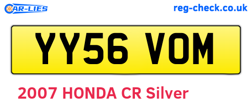 YY56VOM are the vehicle registration plates.