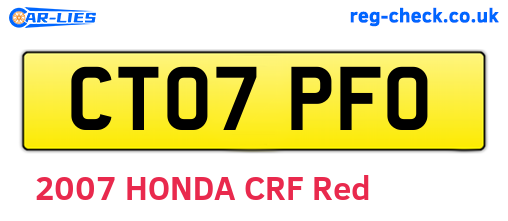 CT07PFO are the vehicle registration plates.