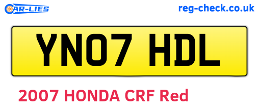 YN07HDL are the vehicle registration plates.