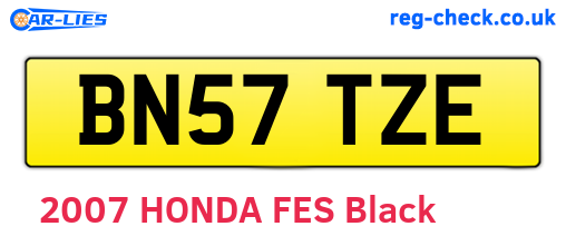 BN57TZE are the vehicle registration plates.