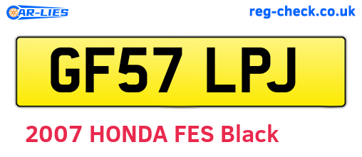 GF57LPJ are the vehicle registration plates.