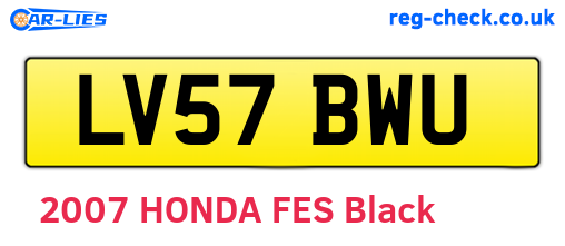 LV57BWU are the vehicle registration plates.