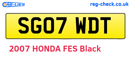 SG07WDT are the vehicle registration plates.