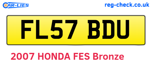 FL57BDU are the vehicle registration plates.