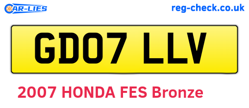 GD07LLV are the vehicle registration plates.