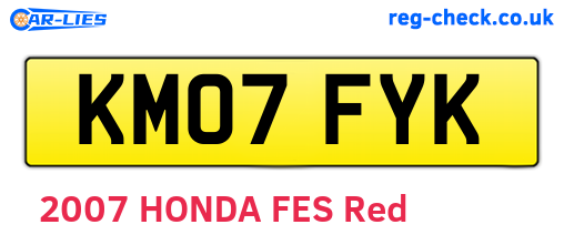 KM07FYK are the vehicle registration plates.