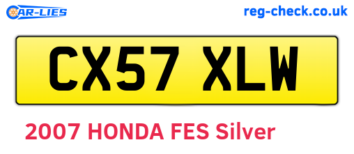 CX57XLW are the vehicle registration plates.