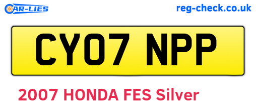 CY07NPP are the vehicle registration plates.