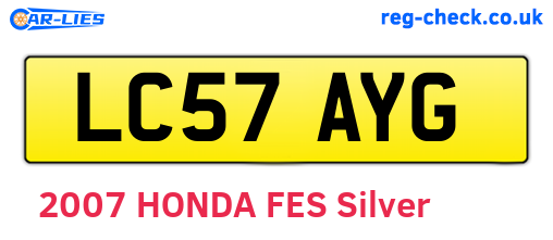 LC57AYG are the vehicle registration plates.
