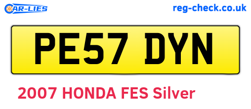 PE57DYN are the vehicle registration plates.