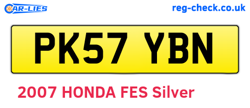 PK57YBN are the vehicle registration plates.