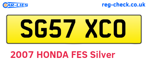 SG57XCO are the vehicle registration plates.