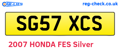 SG57XCS are the vehicle registration plates.