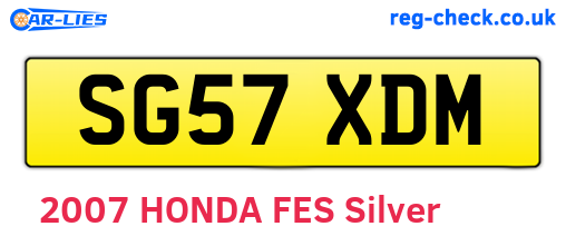 SG57XDM are the vehicle registration plates.