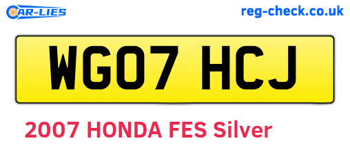 WG07HCJ are the vehicle registration plates.
