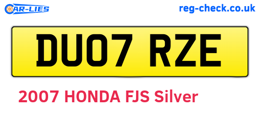 DU07RZE are the vehicle registration plates.