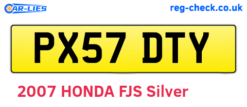 PX57DTY are the vehicle registration plates.