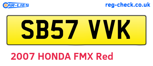 SB57VVK are the vehicle registration plates.
