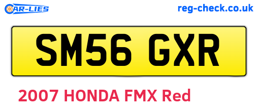 SM56GXR are the vehicle registration plates.