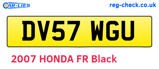 DV57WGU are the vehicle registration plates.