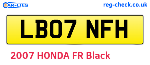 LB07NFH are the vehicle registration plates.