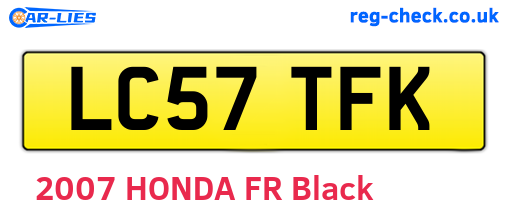 LC57TFK are the vehicle registration plates.