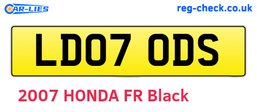 LD07ODS are the vehicle registration plates.