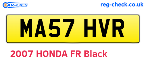 MA57HVR are the vehicle registration plates.