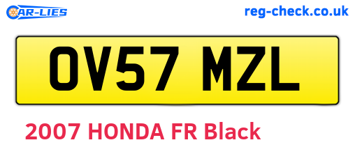 OV57MZL are the vehicle registration plates.