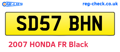 SD57BHN are the vehicle registration plates.