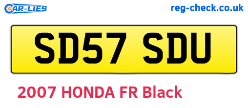 SD57SDU are the vehicle registration plates.