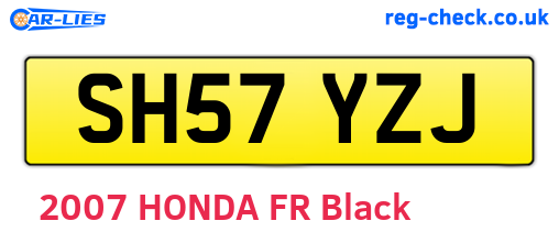 SH57YZJ are the vehicle registration plates.