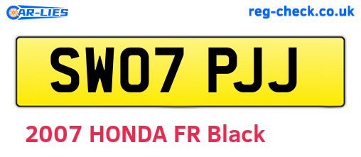 SW07PJJ are the vehicle registration plates.