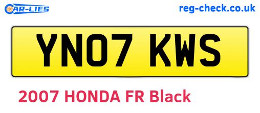YN07KWS are the vehicle registration plates.