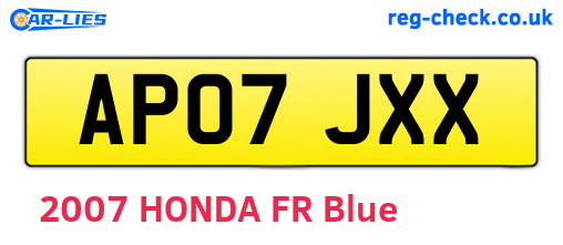 AP07JXX are the vehicle registration plates.