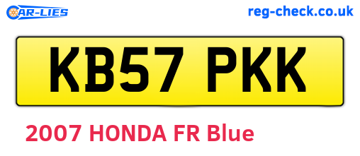 KB57PKK are the vehicle registration plates.