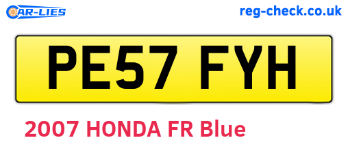 PE57FYH are the vehicle registration plates.