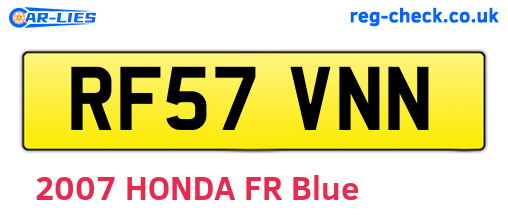 RF57VNN are the vehicle registration plates.