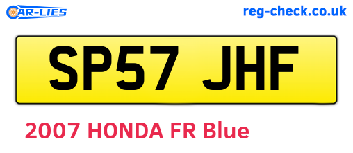SP57JHF are the vehicle registration plates.